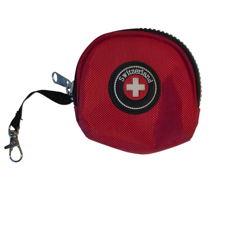 Switzerland Red Cross Miniature Coin Purse Travel Pouch Keychain